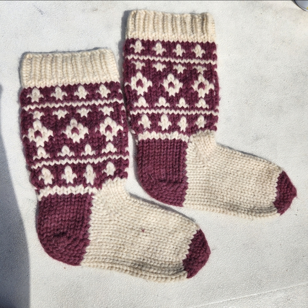 Thick Wool Slipper Socks Handmade